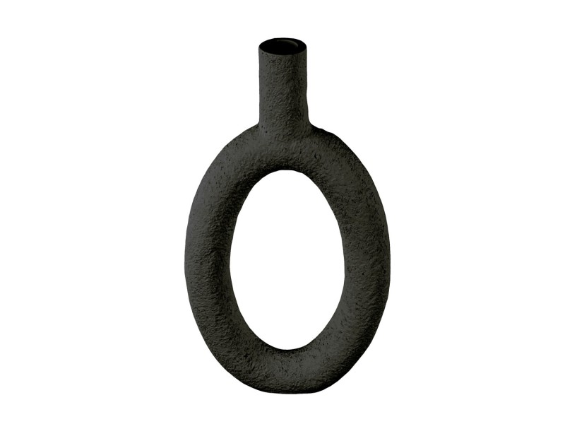 Vase ovale noir Polyresin Present Time