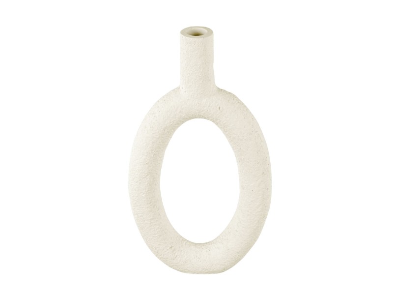 Vase ovale ivoire Polyresin Present Time